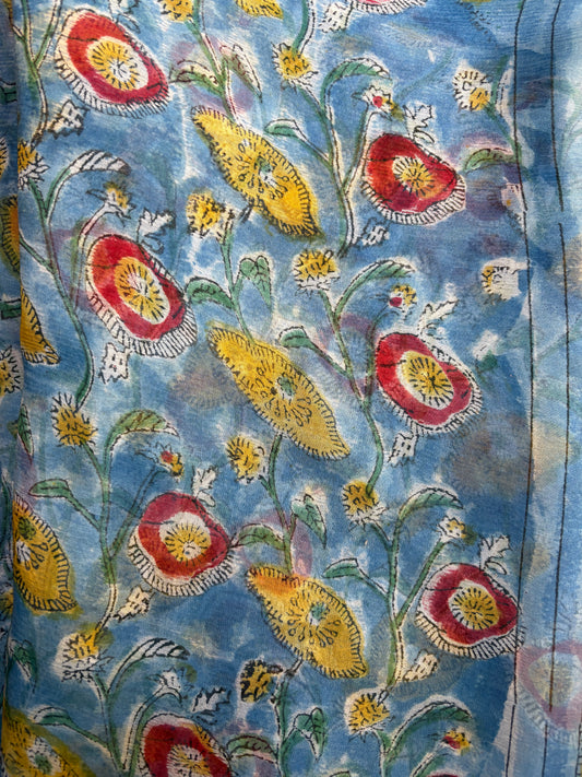 Suhana Chiffon Bagru Hand Block Printed Saree