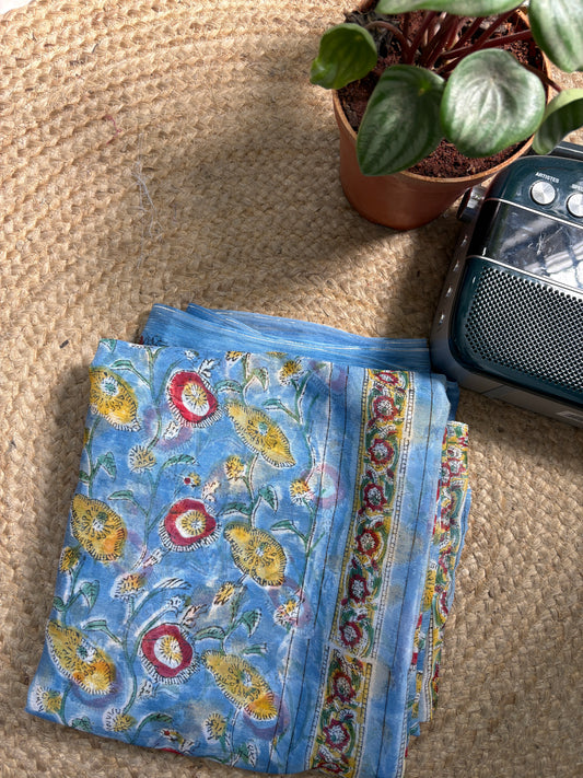 Suhana Chiffon Bagru Hand Block Printed Saree