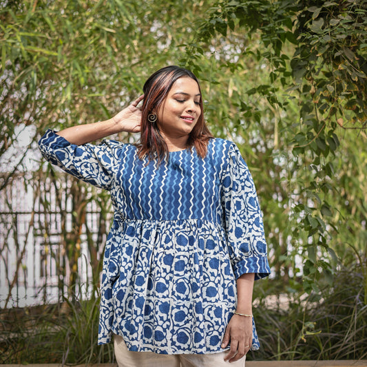 Zariya Hand Block Printed Cotton Top