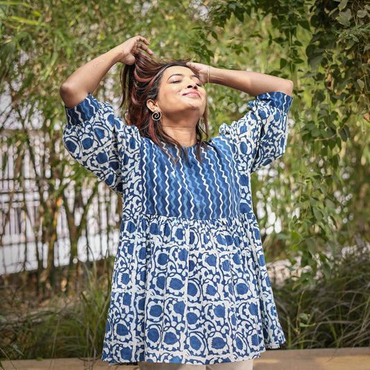 Zariya Hand Block Printed Cotton Top
