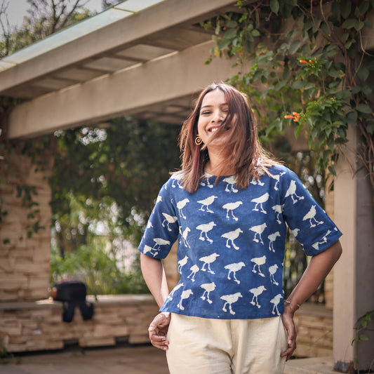 Soli Boho Hand Block Printed Cotton Top