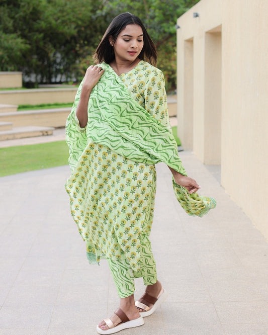 Vanya - Block printed cotton suit set