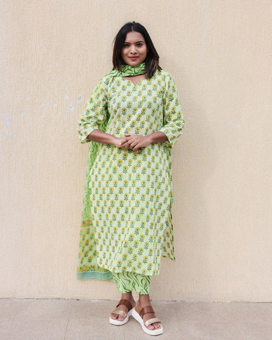 Vanya - Block printed cotton suit set
