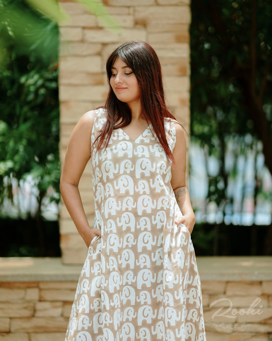 Akira Block Printed Dress