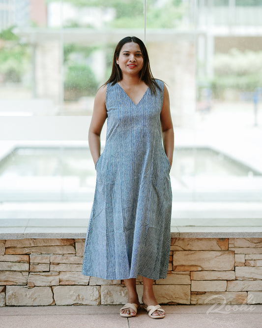 Tara Block Printed Cotton Dress