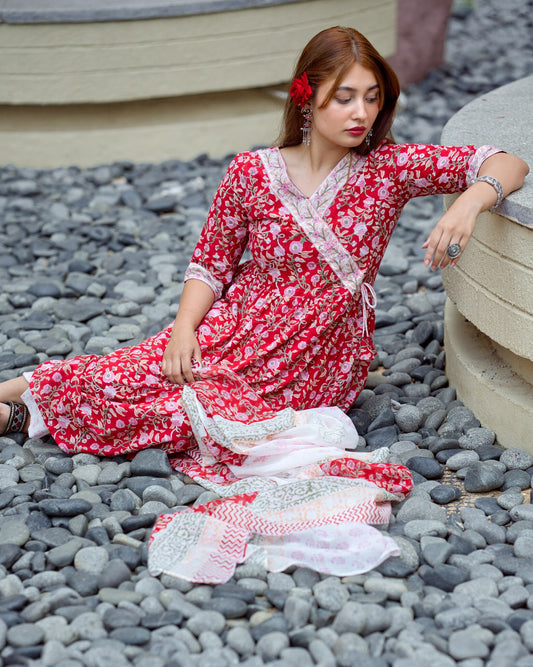 Kumud- Block Printed Cotton Suit Set