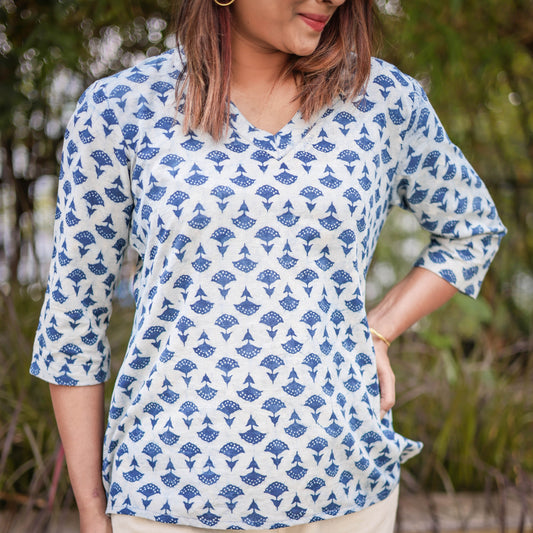 Zareen Block Printed Casual Top