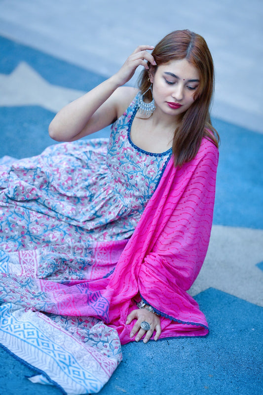 Kareena- Block Printed Cotton Suit Set