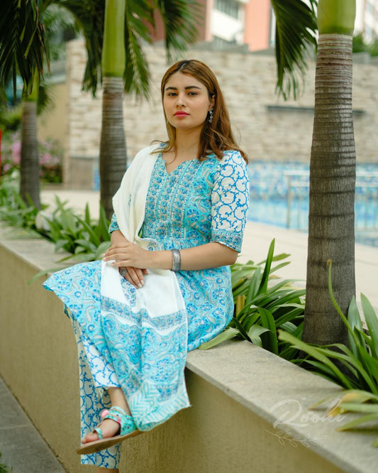 Malti- Block Printed Cotton Suit Set